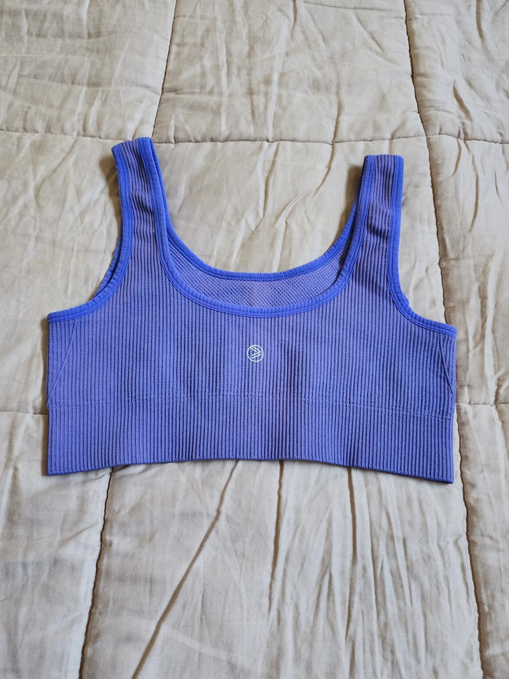Savvi Emily Seamless Ribbed Sports Bra Periwinkle Medium M